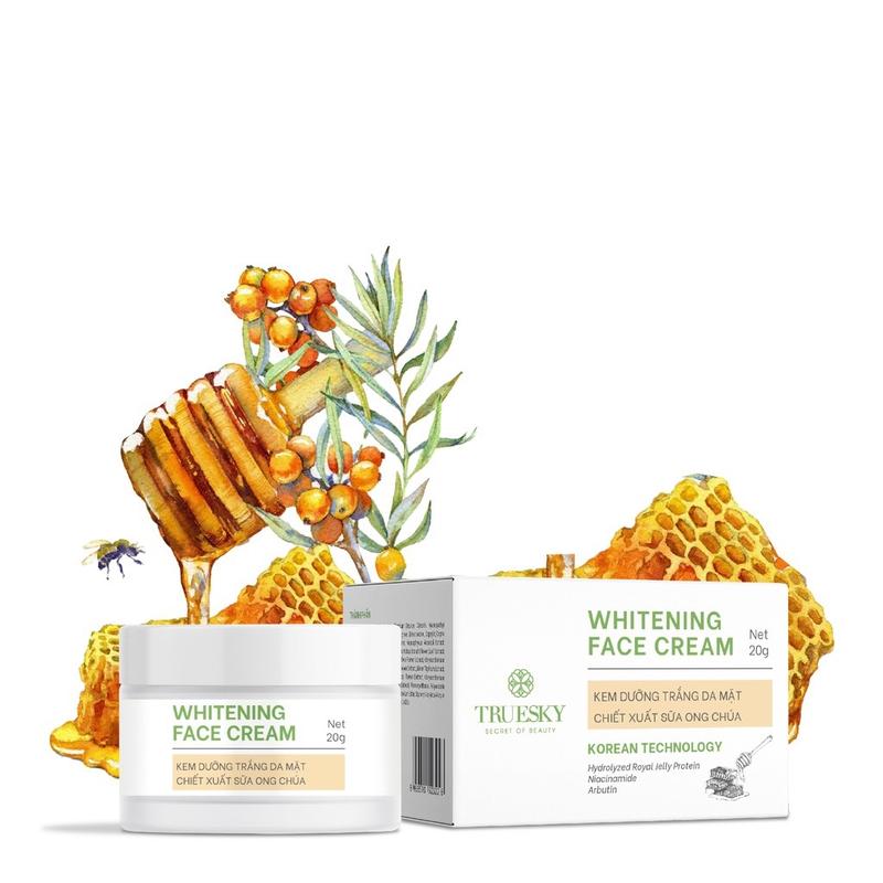 Kem dưỡng trắng da mặt Truesky Whitening Face Cream chiết xuất sữa ong chúa 20g Skincare Kem Face
