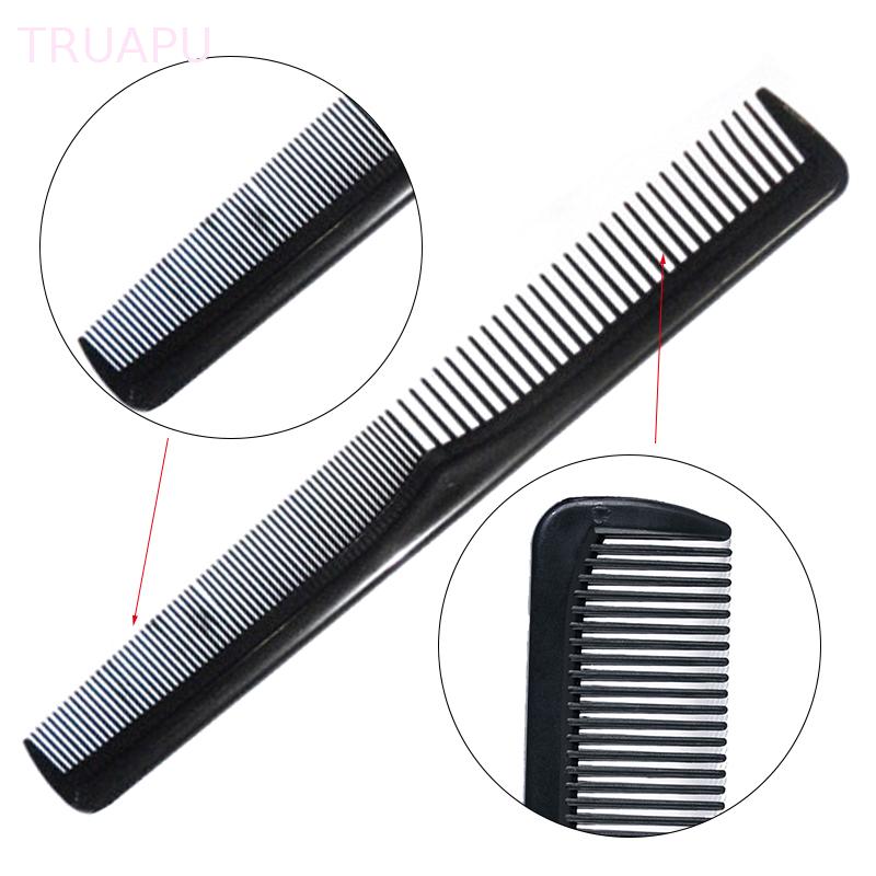 Lược chải tóc bằng nhựa hàng ngày, lược chải tóc hai đầu di động, lược chải tóc đen có răng dày