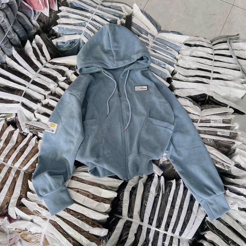 Áo Khoác Len Nhung Gân Thiết Kế 4 Túi Kèm Nón 2 Lớp Phối Dây Rút Thời Trang Mẫu Hot Trend Nam Menswear Sọc Kem áo khoác nhung tăm ấm be thường Cổ Tròn áo  khoác