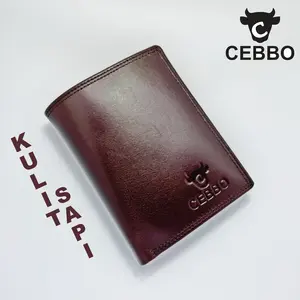 Dompet Pria Kulit Model Lipat 3 Dompet Model Berdiri Uang Hitam Kartu