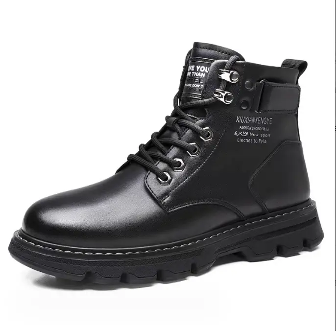 Bốt nam da lì Hàn Quốc sang trọng đế cao tôn dáng phong cách dễ vệ sinh 006 Boots 4