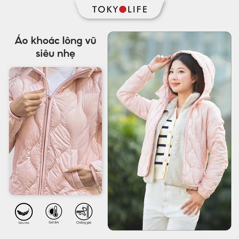 Áo khoác NỮ lông vũ siêu nhẹ trần trám TOKYOLIFE 40003337/C9FEJ001Q