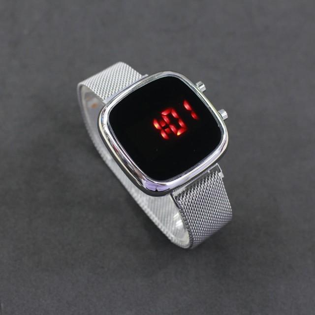 JAM LED WATCH MAGNET DIGITAL Stainless Elegan Wanita