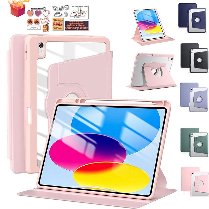 Bao da IPad,Ốp iPad Xoay 720° Ốp Máy Tính Bảng Bằng Acrylic Trong Suốt Cho iPad Air 5 10.2 inch 7 / 8 / 9th iPad 5 / 6th Phụ Kiện Cases