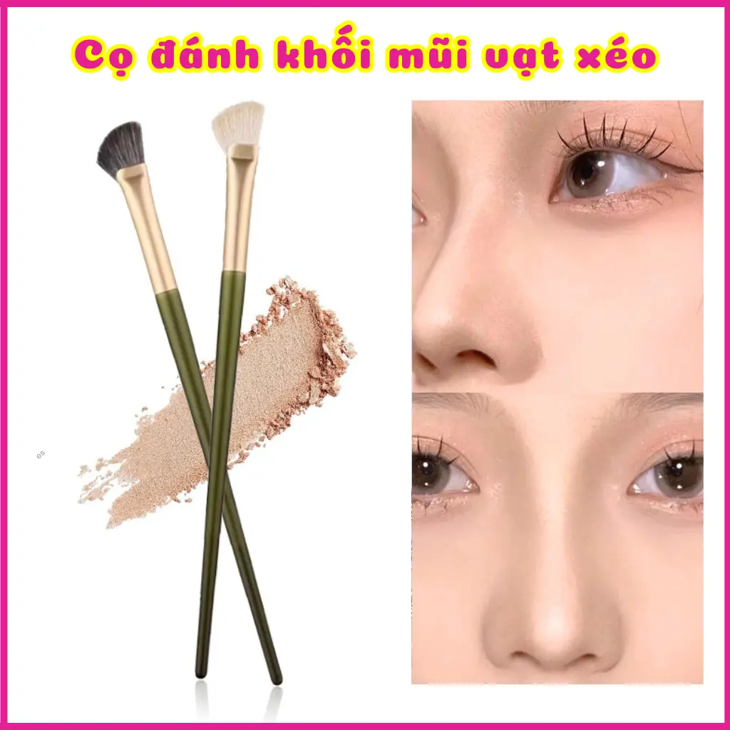 Cọ trang điểm đánh khối mũi vạt xéo ba chiều tự nhiên