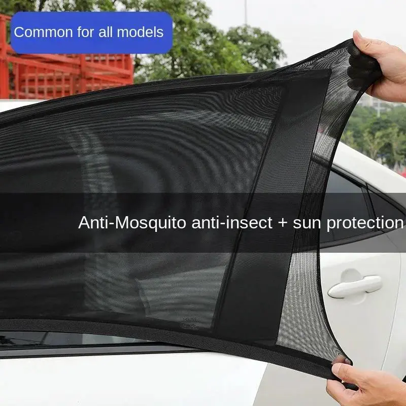 2pc Foldable Car Rear Side Window Sunshade UV Protect Shield Mesh Prevent Mosquito Privacy Sunshine Protection Curtain Accessori