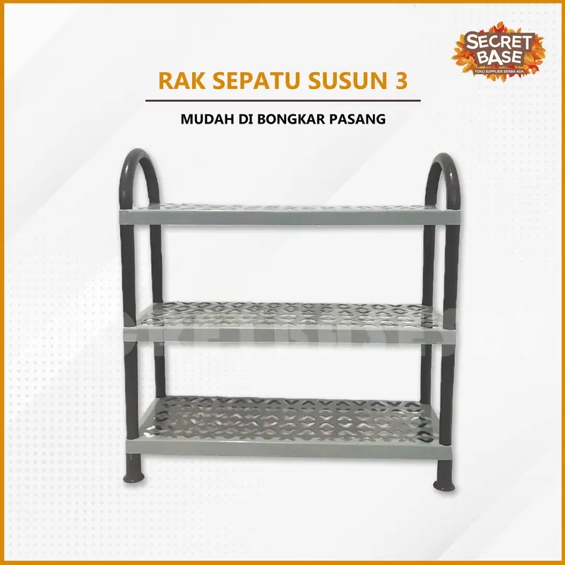 [COD] RAK SEPATU 3 SUSUN - Besar / Tempat Sandal / Rak Sepatu Kokoh 2