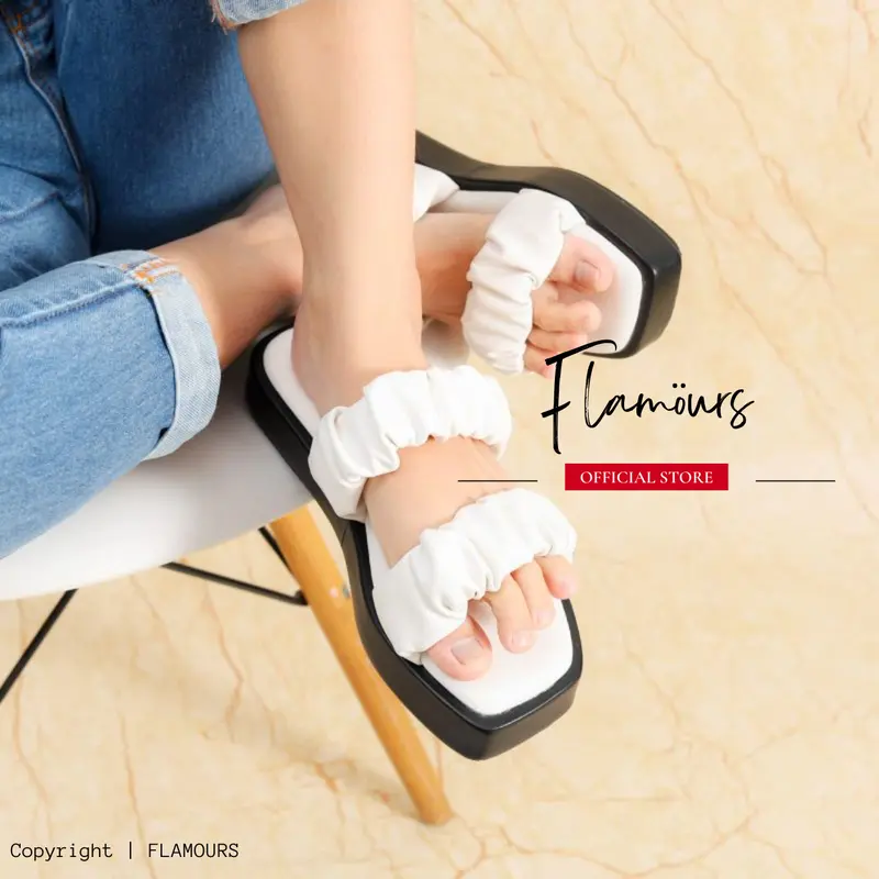 Hot Promo Sale Sandal wanita new model platform puffy slide anti slip busa tebal kintan By Flamours 3