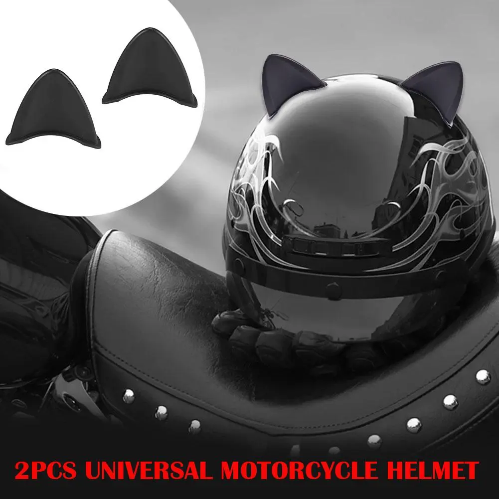 2Pcs Cute Helmet Ears Motorcycle Electric Car Styling Decoration Universal Driving Fashion Cute Helmet Ears Stickers Accessories