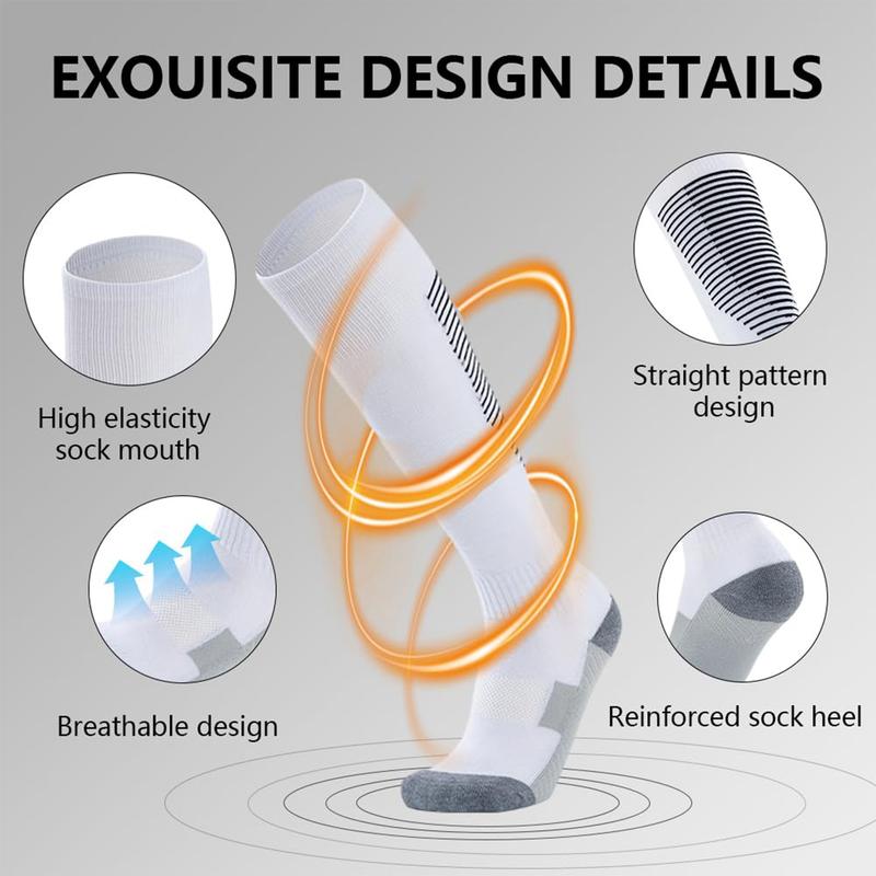 1 Pairs long Soccer Socks Sport Knee High Socks Compression Athletic Socks Athletic Football Socks for Adult Teens 5