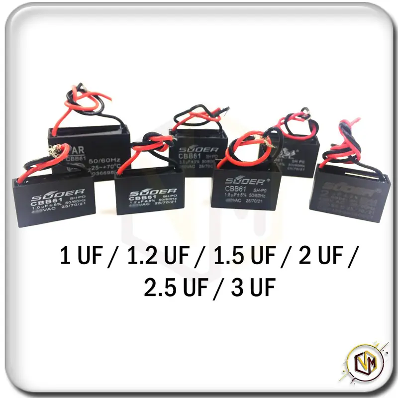 CBB61 2.0uF AC450V Motor Run Capacitor With Fixing Hole – For Fans, Universal Fit