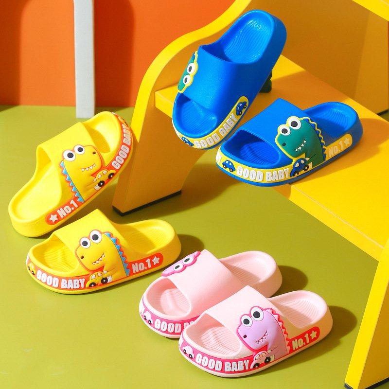 Dép bánh mì quai ngang hình khủng long cho bé trai bé gái, dép lê chống trượt cho trẻ em