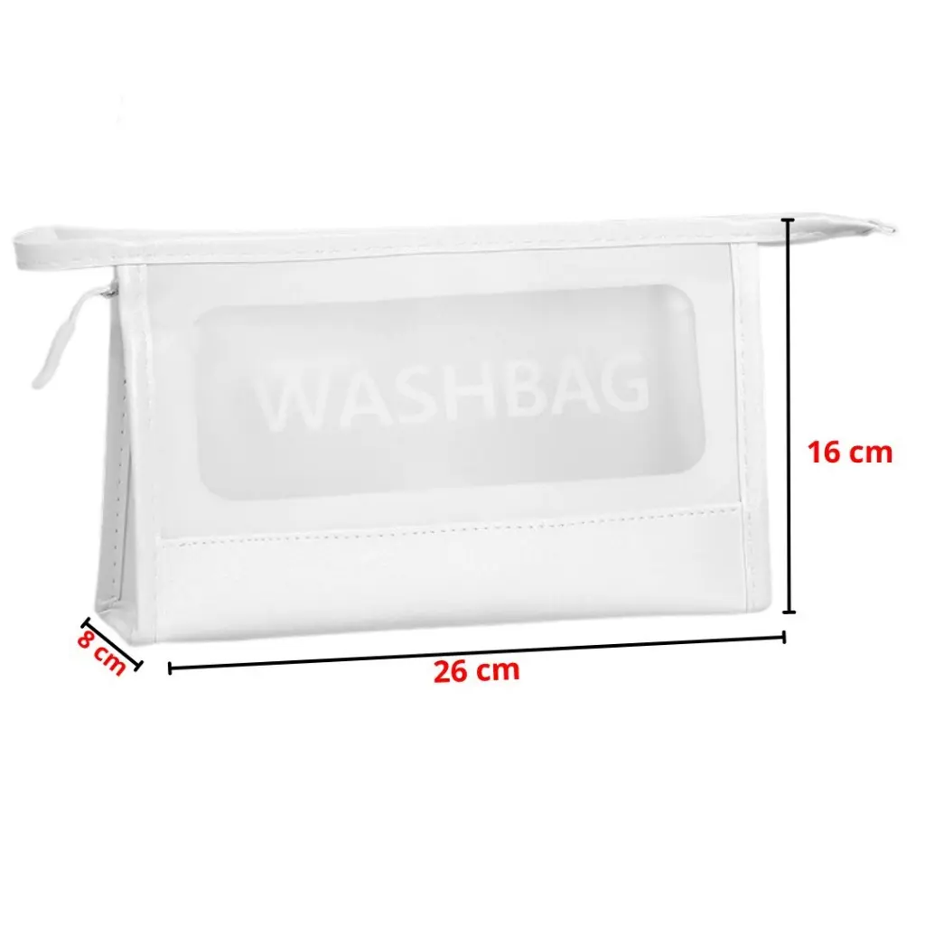 Tas Kosmetik Transparant Model Clucth Resleting Atas Washbag Multi Travel Pouch Make Up Bag Organizer Dompet Makeup Toiletry Menggantung Wash Bag