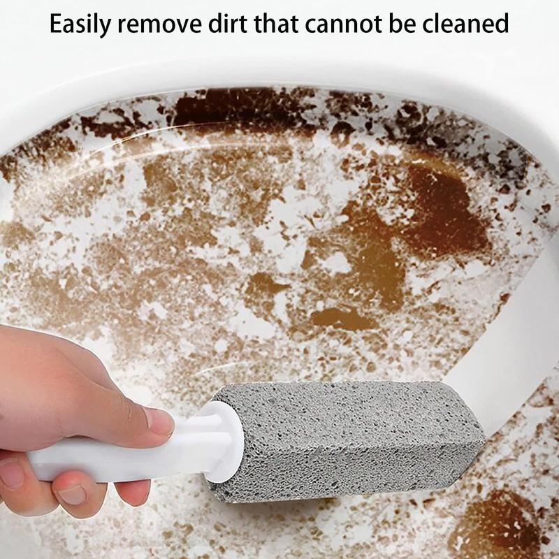 Pumice Toilet Cleaning Brush, 1/2/5 Counts Plastic Toilet Stain Bathroom Scar Cleaning Brush, Yellow Scale Powerful Pumice Brush 2