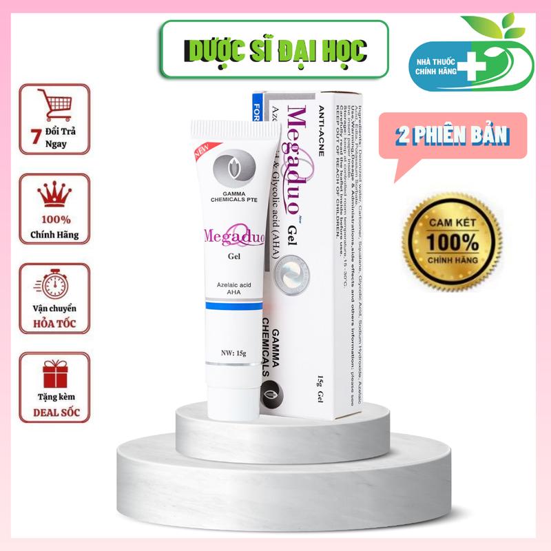 Gel Megaduo ngừa mụn trứng cá, ngừa thâm, giảm mụn đầu đen dưỡng da (15g) bản thường và bản Plus
