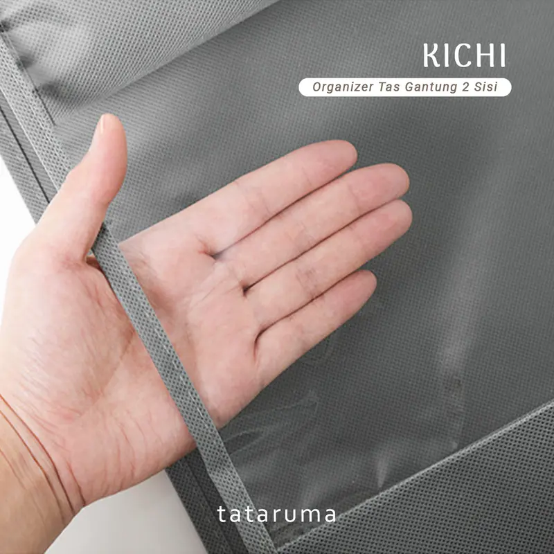 KICHI - Organizer Gantung Penyimpanan Tas 2 Sisi Multi Lapis Anti Debu 5