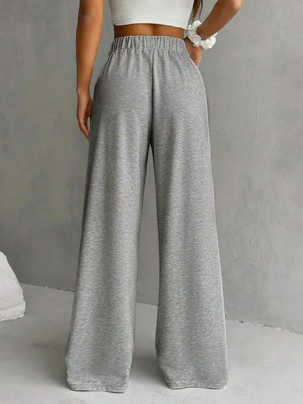 Comfortable Elastic Waist Pocket Wide Leg Sports Pants, Casual Loose Oversized Wide Waist Sweatpants, Perfect for All Seasons Wear Soft and Skin-friendly, Pants for Women, Jogging Pants 7