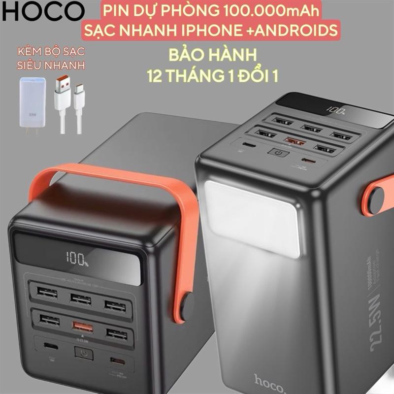    tặng bộ sạc nhanh   Pin dự phòng HOCO J142 J152 J161 PD20W -22.5W 100000 90000 mAh bảo hành chính hãng 12 tháng Led Phụ Kiện 