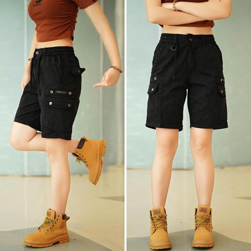 Quần Short Nữ Kaki Cao Cấp Mới , Thiết Kế Túi Hộp Trẻ Trung Năng Động, 1