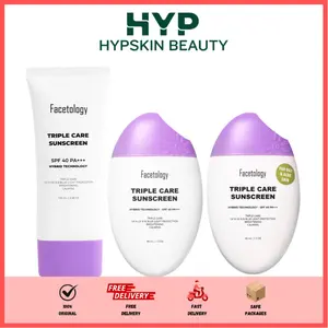 Facetology Triple Care Sunscreen SPF 40 PA+++ 40ml | Oily Acne 40ml | Triple Care 100ml