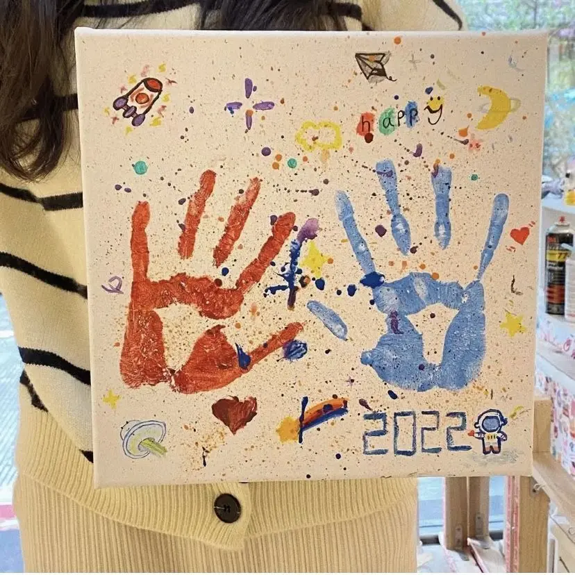 Creative DIY Hand Print Painting Graduation Souvenir Gift Drawing Board Paint Suit Valentine's Day Anniversary Decorative Painting Couple Gift Graduation Gift
