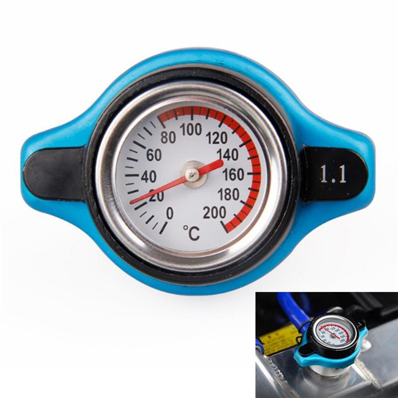 Universal Car Thermost Radiator Cap Cover & Water Temp Gauge Meter 1.1Bar 0