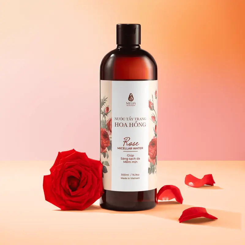 Nước tẩy trang hoa hồng Mela – Skincare giúp làm sạch da, thoáng lỗ chân lông và góp phần ngăn ngừa mụn 500ml ML15 0