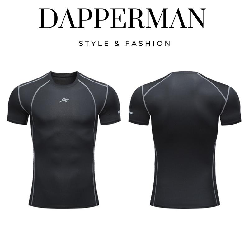 Áo thể thao nam tay ngắn cotton 4 chiều thoáng khí ôm body trẻ trung năng động DAPPERMAN 9