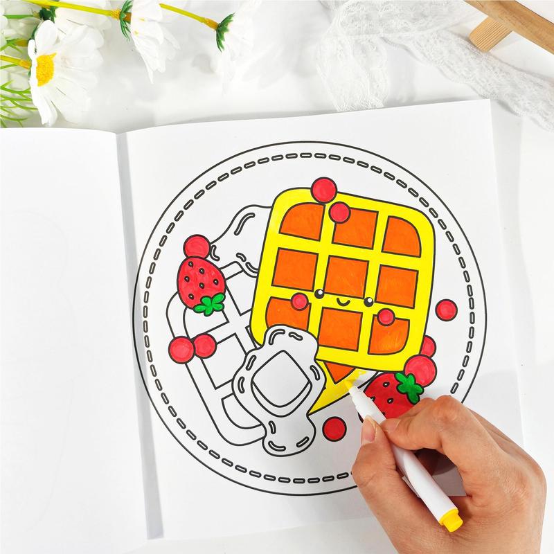 Food Drink Pattern Coloring Book, Bread and Sweets Coloring Book, Bold and Easy Coloring Book, Simple and Large Design Coloring Book for Adults & Teens 4