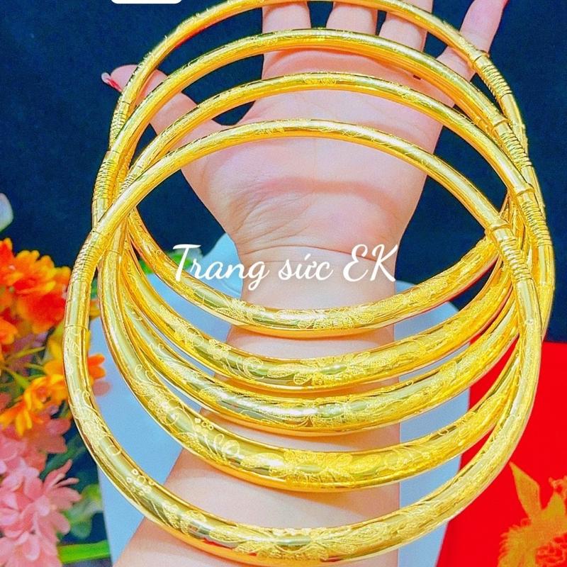  Kiềng cưới bạ.c thật khóa xoay  2 chỉ  mạ vàng 24.k có  thu lại 