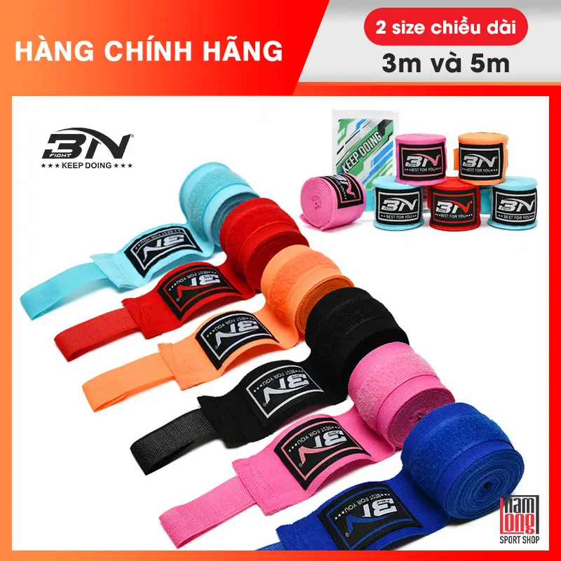 Băng Đa Chính Hãng BN Võ Thuật Boxing Muay Thái Tán Thủ MMA Võ Cổ Truyền Dây Quấn Cổ Tay Cao Cấp Đấm Bốc Handraps Cuốn Tay