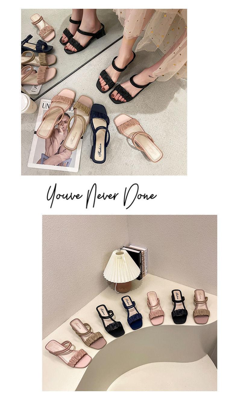 Product Introduction of 1PCS cool slippers women's autumn and summer fashion versatile thick heel non-slip outer wear Shoes Sandal 9