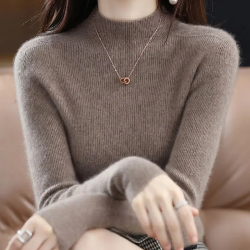 Áo Len Dệt Kim Ngắn Cho Nữ, Áo Len Dài Tay, Dáng Ôm, Cho Mùa Thu Và Mùa Đông Top Women