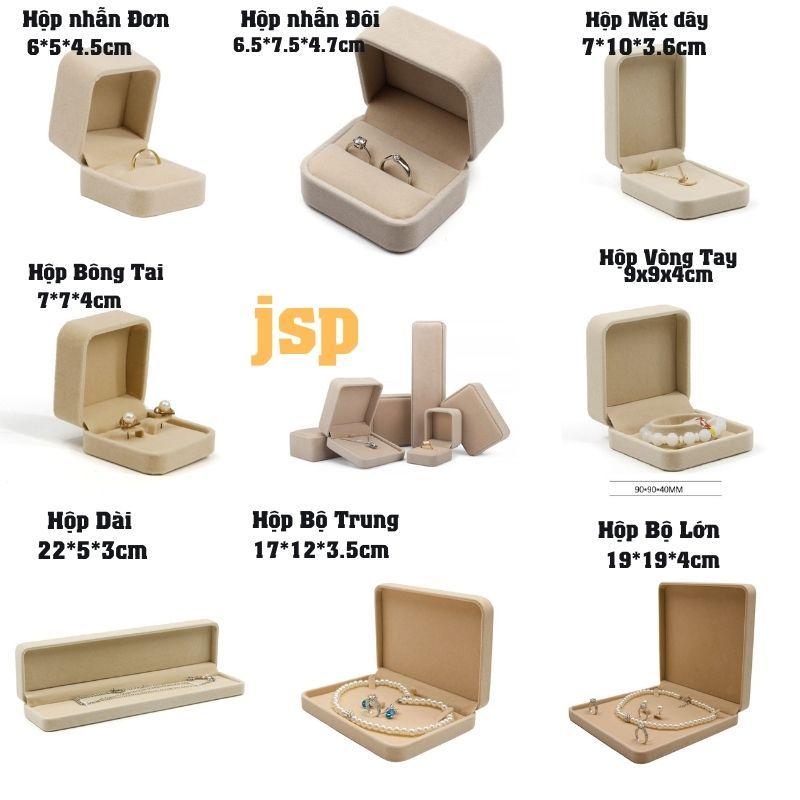 Hộp nhung đựng trang sức JSP nhận in Logo hộp đựng nhẫn nỉ nhung hộp nhẫn cưới dây chuyền vòng tay 9