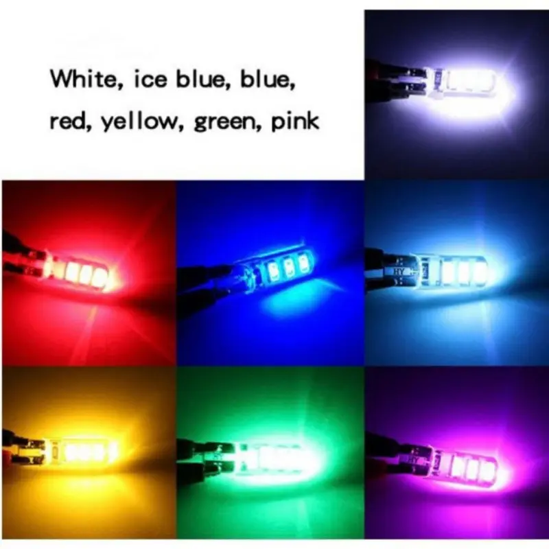 T10 Crystal Jelly 6 Mata STROBO/Kedip Led 5730 Lampu Senja Sen/Sein Biru Hijau 2