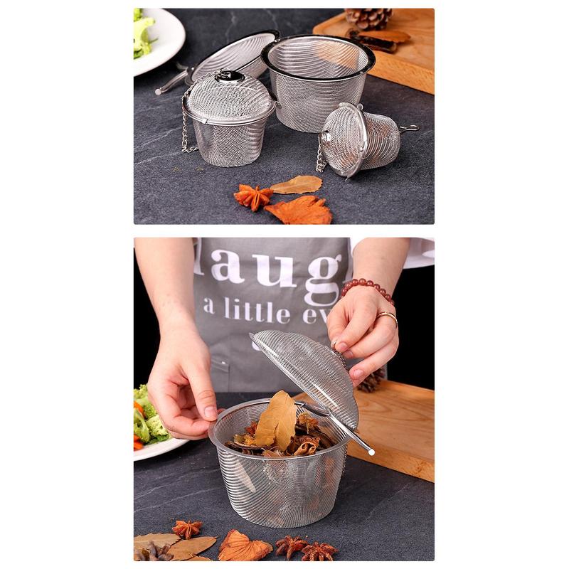 [COD]Vận Chuyển Trong Vòng 24 Giờ 304 Lưới Thép Không Gỉ Trà Rò Rỉ Gia Vị Lẩu Nồi Súp Túi Nấu Thịt Hầm Gia Vị Hộp Gia Vị Hộp Gia Vị Kho Báu 7