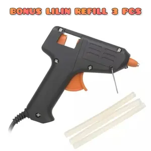Paket Lem Tembak 20 Watt - Bonus 3 Pcs Reffil Stick Lilin Lem