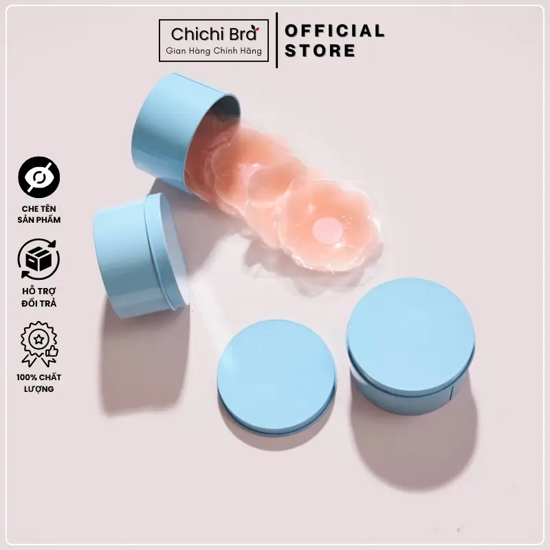Miếng Dán Ngực Silicon Trong Suốt Che Nhũ Hoa Siêu Mỏng Tái Sử Dụng Nhiều Lần Chichi Bra 999