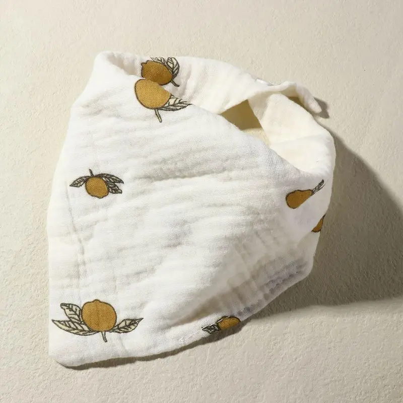 Yếm Muslin Cho Em Bé In Vải, Nút Bấm, Làm Bằng Bông, Khăn Nước Bọt Xếp Mềm, Thích Hợp Cho Trẻ Sơ Sinh, Khăn Quàng cổ Quàng Cổ 4