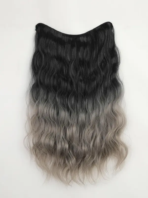 22 Inch Ombre Long Wavy Clip-in Hair Extensions for Daily, Cosplay, Anime or Costume Party, Striking Natural Fluffy Hair Wigs Without Bangs for Daily & Party Hairstyle Decoration 2