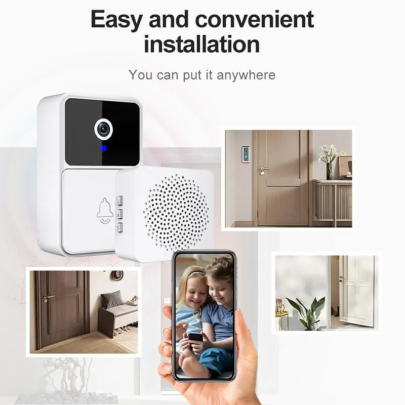 WiFi Smart Doorbell Camera, USB Rechargeable 2.4GHz WiFi Doorbell Camera with Night Vision, Voice Intercom, Cloud Storage, Security Camera for Home 7