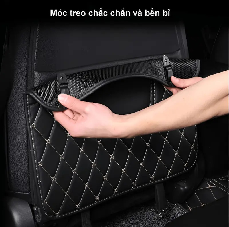 Tấm Chắn Lưng Ghế Ô Tô Da PU - Đệm Lót Bảo Vệ Lưng Ghế Ô Tô Có Lô gô Theo Hãng Xe 2
