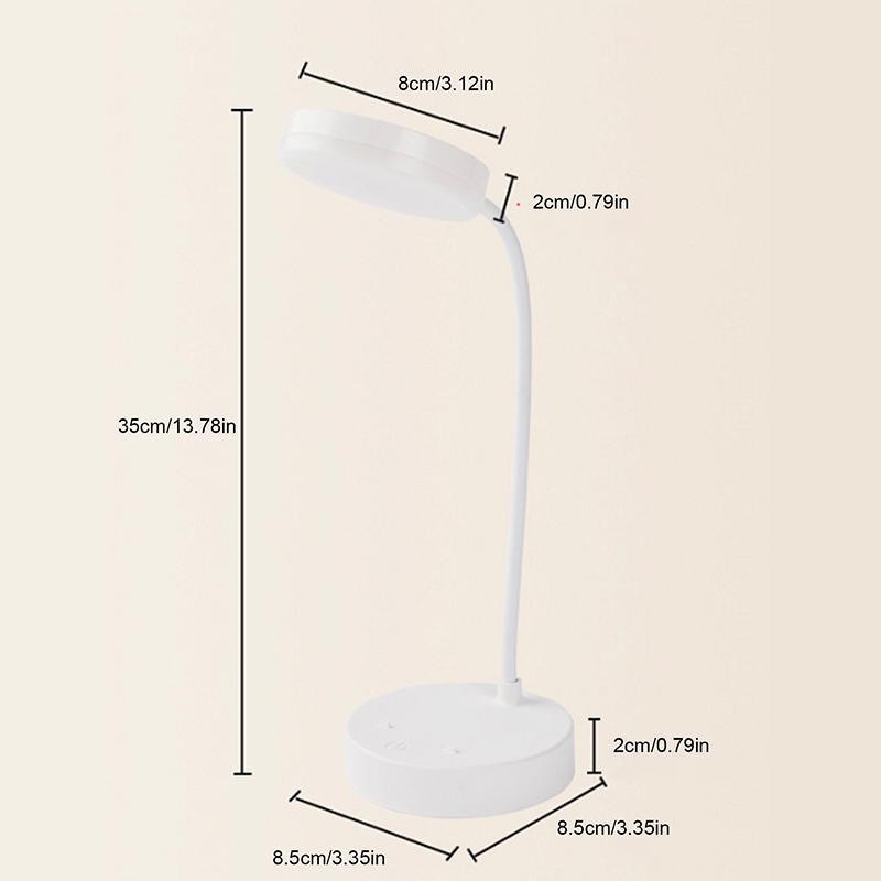 LED Eye Protection Lamp, USB Rechargeable Table Lamp, 3-color Dimming Night Light for Bedroom, Study Room & Office 2