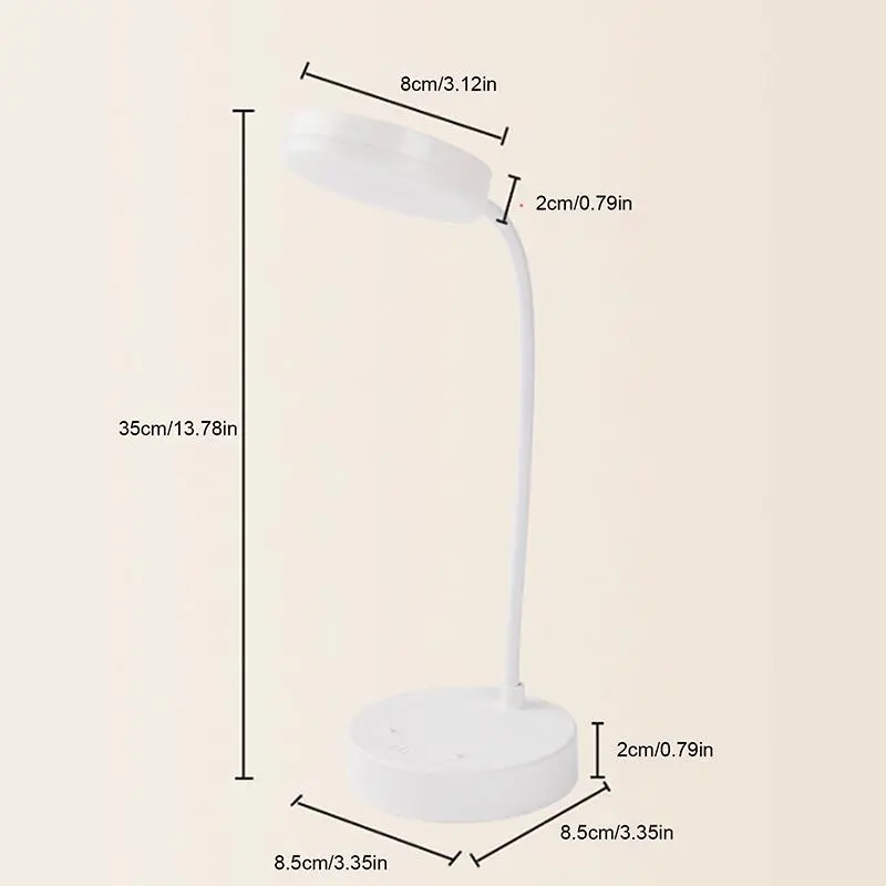 LED Eye Protection Lamp, USB Rechargeable Table Lamp, 3-color Dimming Night Light for Bedroom, Study Room & Office 2