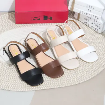 New arrival Double Strap Slide Sandals Footwear Shoes Women Walking Shoes