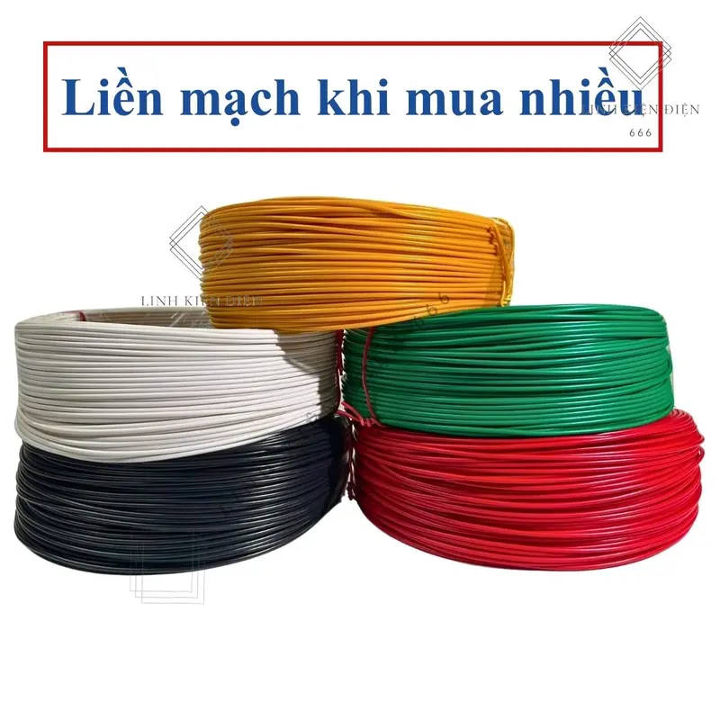 Dây điện nhỏ nối dài 1 mét dây điện nhỏ nhiều sợi lõi đồng 0.30mm 5 màu sắc DD1M030 4