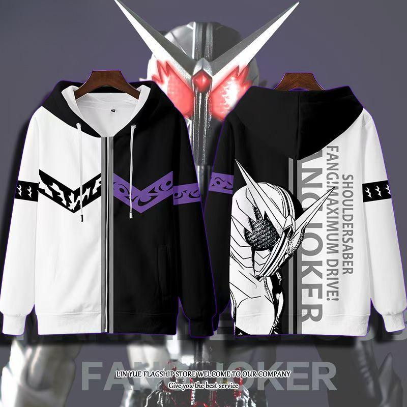 Áo Hoodie Nam Thiết Kế Kamen Rider W Joker Decade In 3D Thích Hợp Cho Trẻ Em Nam Và Nữ Thời Trang Thu Đông Áo Hoodie Anime Dài Tay Có Khóa Kéo