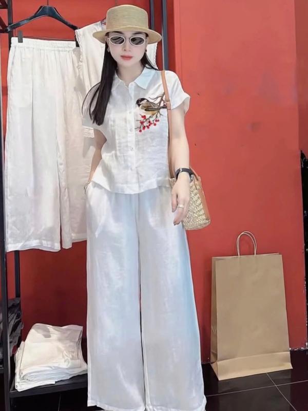 Quần Đũi Nữ Ống Suông Hàng Thiết Kế Cao Cấp Bộ Mặc Nhà Hàng Hottrend mùa hè Áo Kiểu Nữ T91