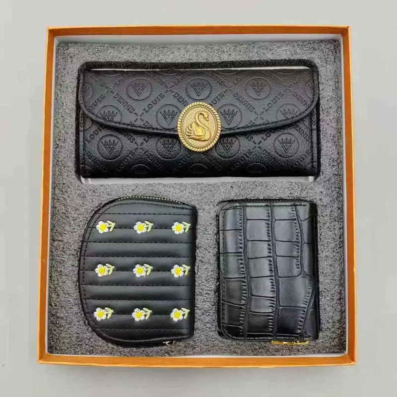 Dompet wanita original louie dennis 3 in 1 packing kotak kekinian COD 2481 0