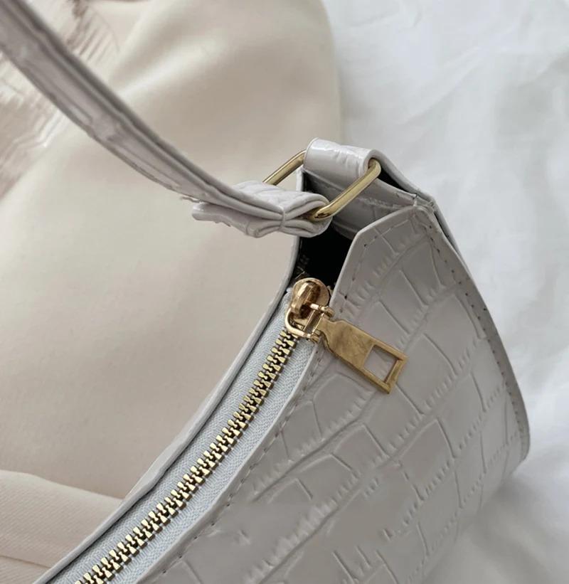 Product Introduction of Fashion PU Leather Bags for Women Alligator Pattern Armpit Handbag Female Small Underarm Messenger Bag Purse 24
